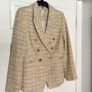 White House Black Market New unworn peachy pink beige tweed blazer